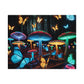 Neon Butterflydreamscape - Neon Butterflies and Mushrooms Puzzle 30, 110, 252, and 1000 Pieces
