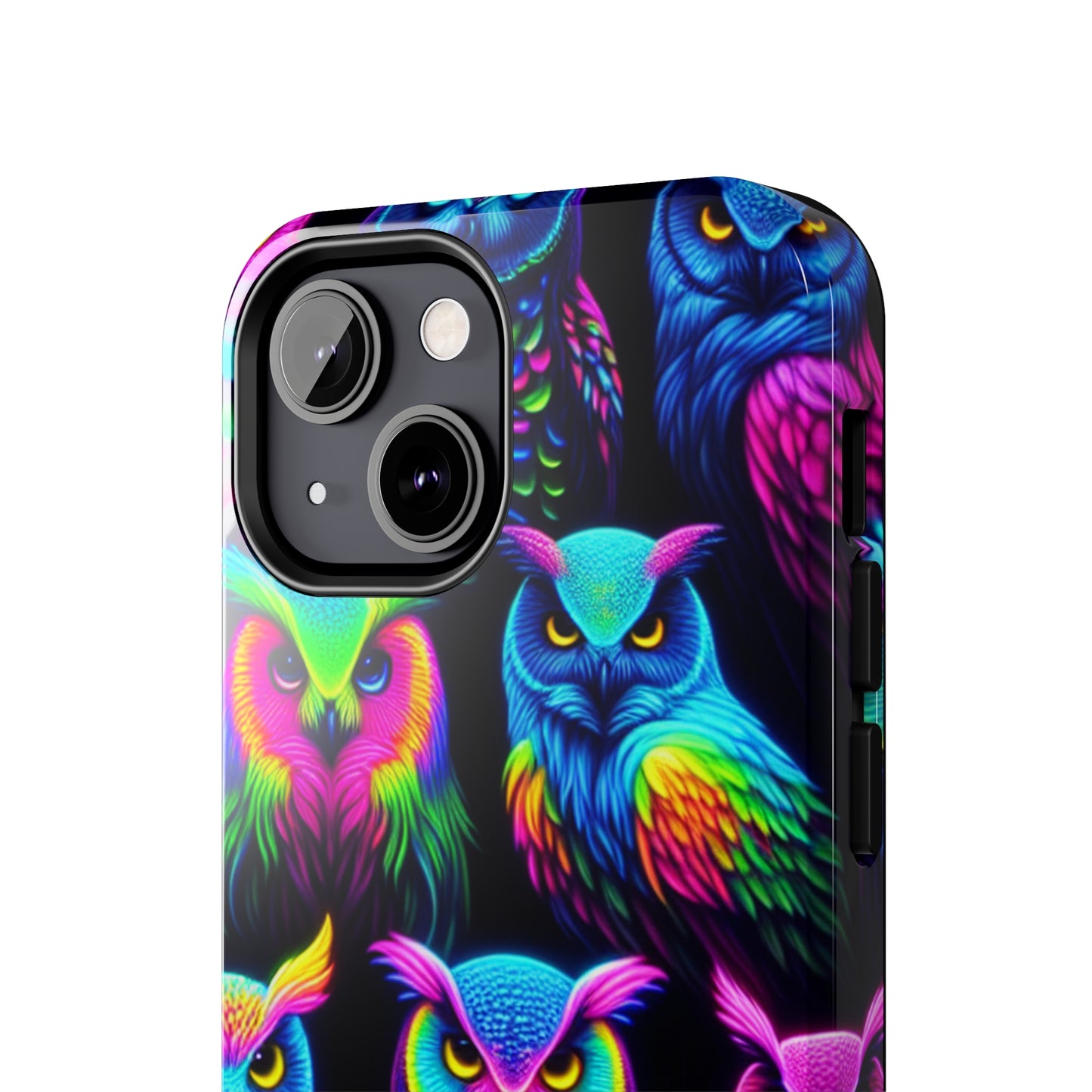 "Nocturnal Neon Glow" NEON Owls Tough Phone Case