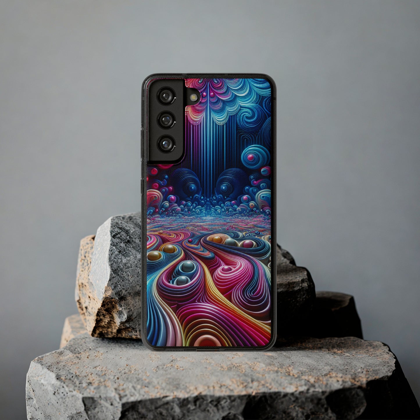 Mesmerizing Neon Infinity Infinity Patterns Art Polycarbonate Phone Case Samsung Galaxy s21 s22 Google Pixel 6 Iphone 11 12 13 14 Pro Max Mini Plus