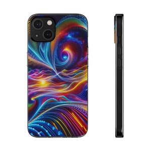 Neon Vortex. Infinity Patterns Art Polycarbonate Phone Case