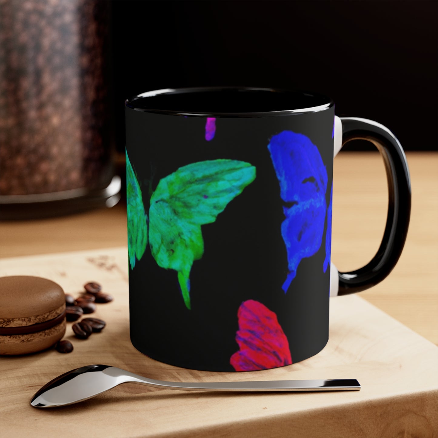 Neon Glitter Symphony Butterflies 11oz Mug
