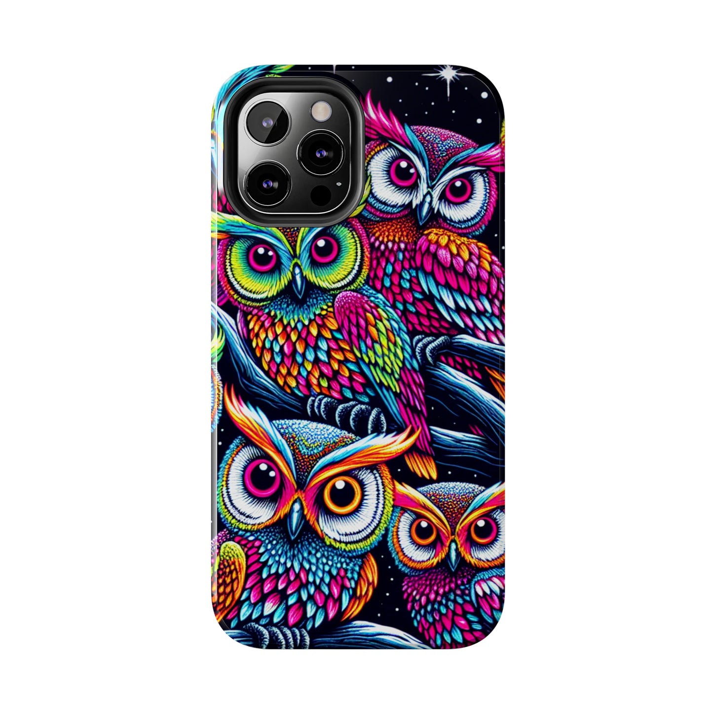 "Neon Nocturne" NEON Owls Tough Phone Case