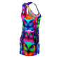"Neon Nocturne" Neon Owls Racerback Dress