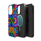 Cosmic Neon Infinity Spectacular. Neon Trippy Infinity Patterns Premium Art Magsafe Magnet Tough IPhone 13 14 15 Pro Plus Max and Mini in Matte and Glossy Phone cases