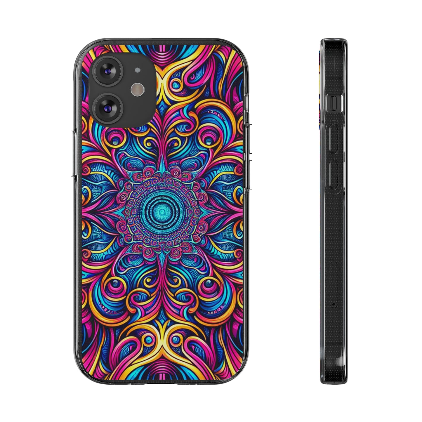 "Fantasia of Fluorescence" Infinity Patterns Art Polycarbonate Phone Case Samsung Galaxy s21 s22 Google Pixel 6 Iphone 11 12 13 14 Pro Max Mini Plus