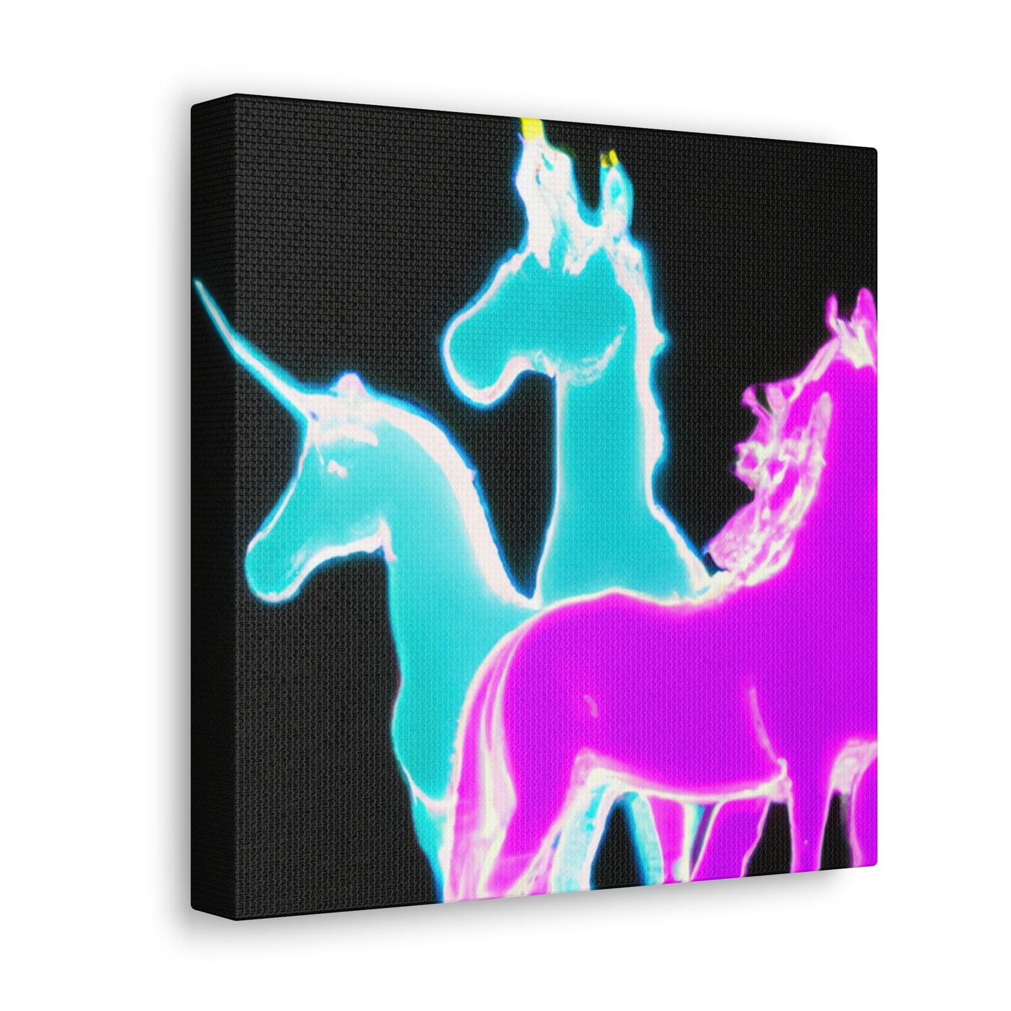 "Neonicorn Symphony" NEON Unicorns Art Canvas