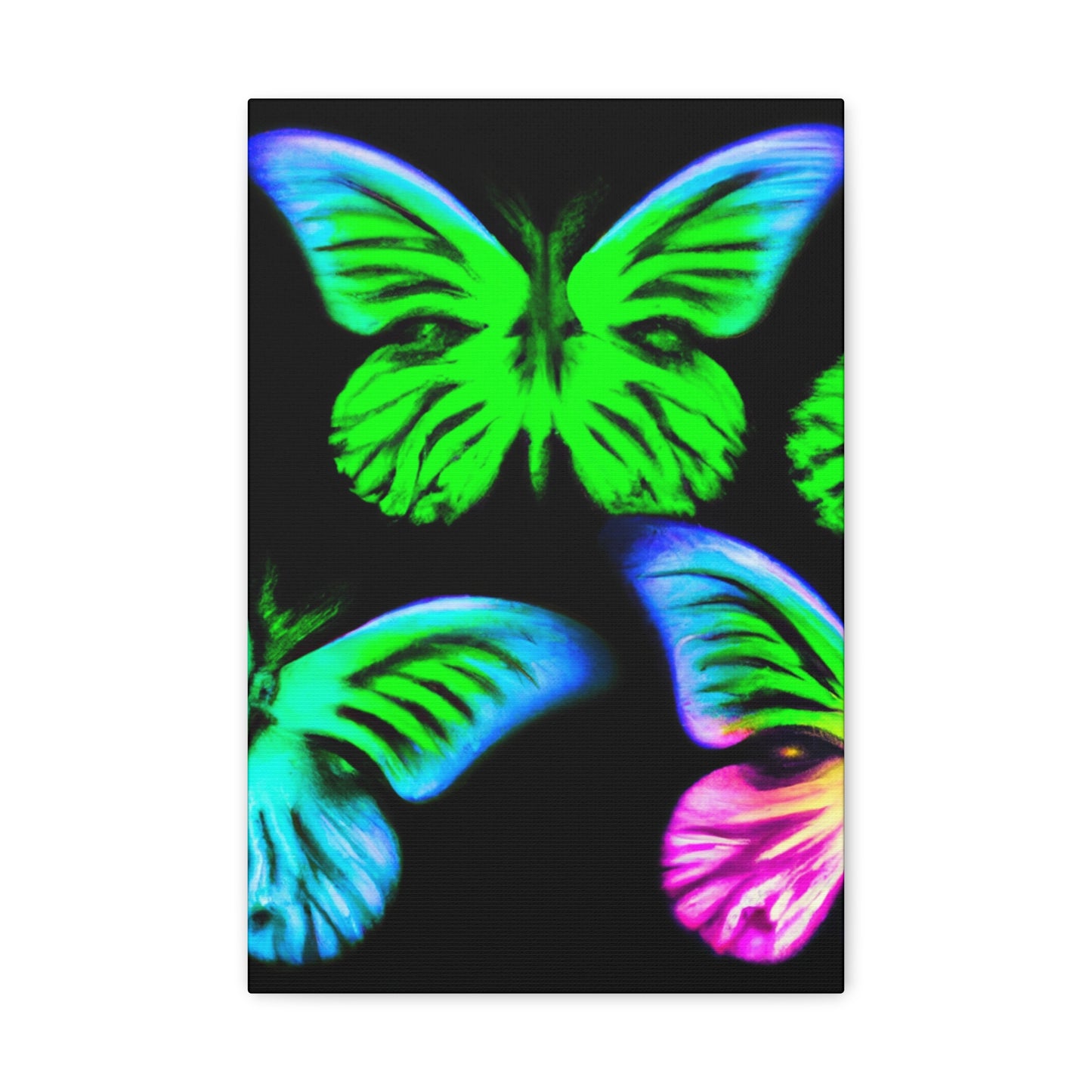 "Neon Dreamweavers". Neon Butterflies  Art Canvas