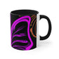 Vivid Nectarine Glitter Flutter Butterflies 11oz Mug