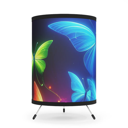"Neon Wonderland" - NEON Butterflies Art Tripod Lamp