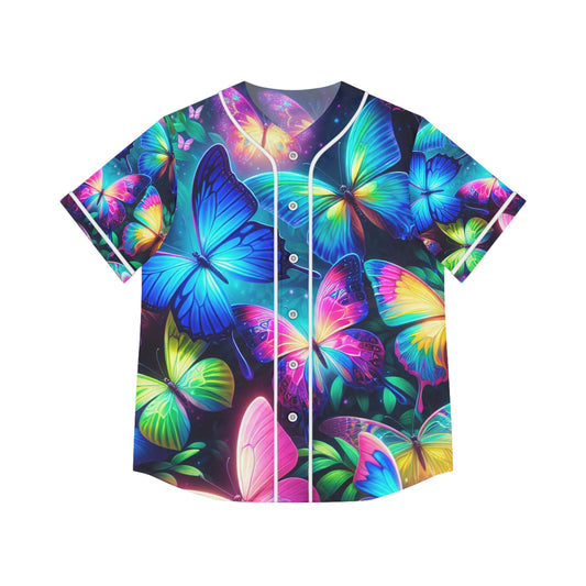 "Butterfly Glitz" Neon Butterflies Womans Jersey