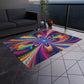 Cosmic Rainbow Infinity Spirograph. Infinity Patterns Outdoor Rug