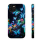 "Neon Dreamscape" Neon Butterflies and Mushrooms Premium Art Magsafe Magnet Tough IPhone 13 14 15 Pro Plus Max and Mini in Matte and Glossy Phone cases