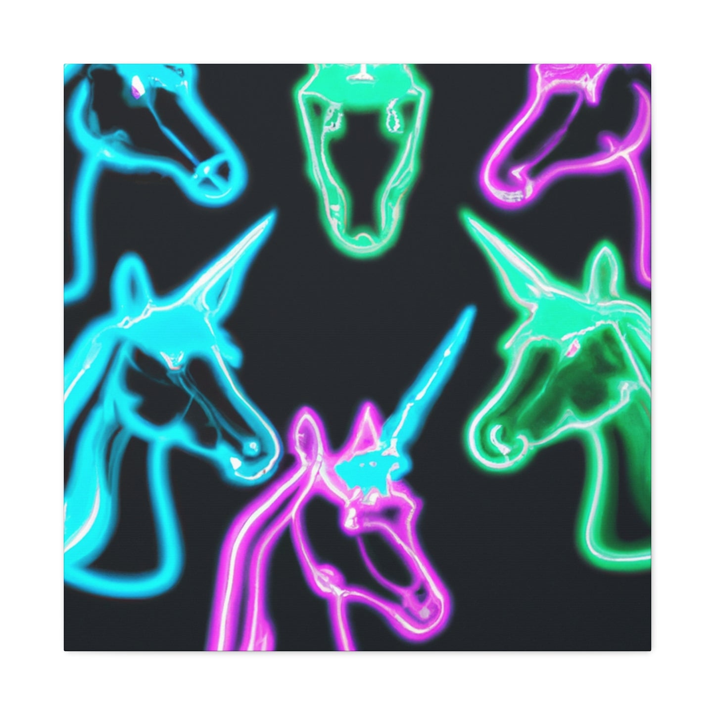 Neon Unicorn Magic. NEON Unicorns Art Canvas
