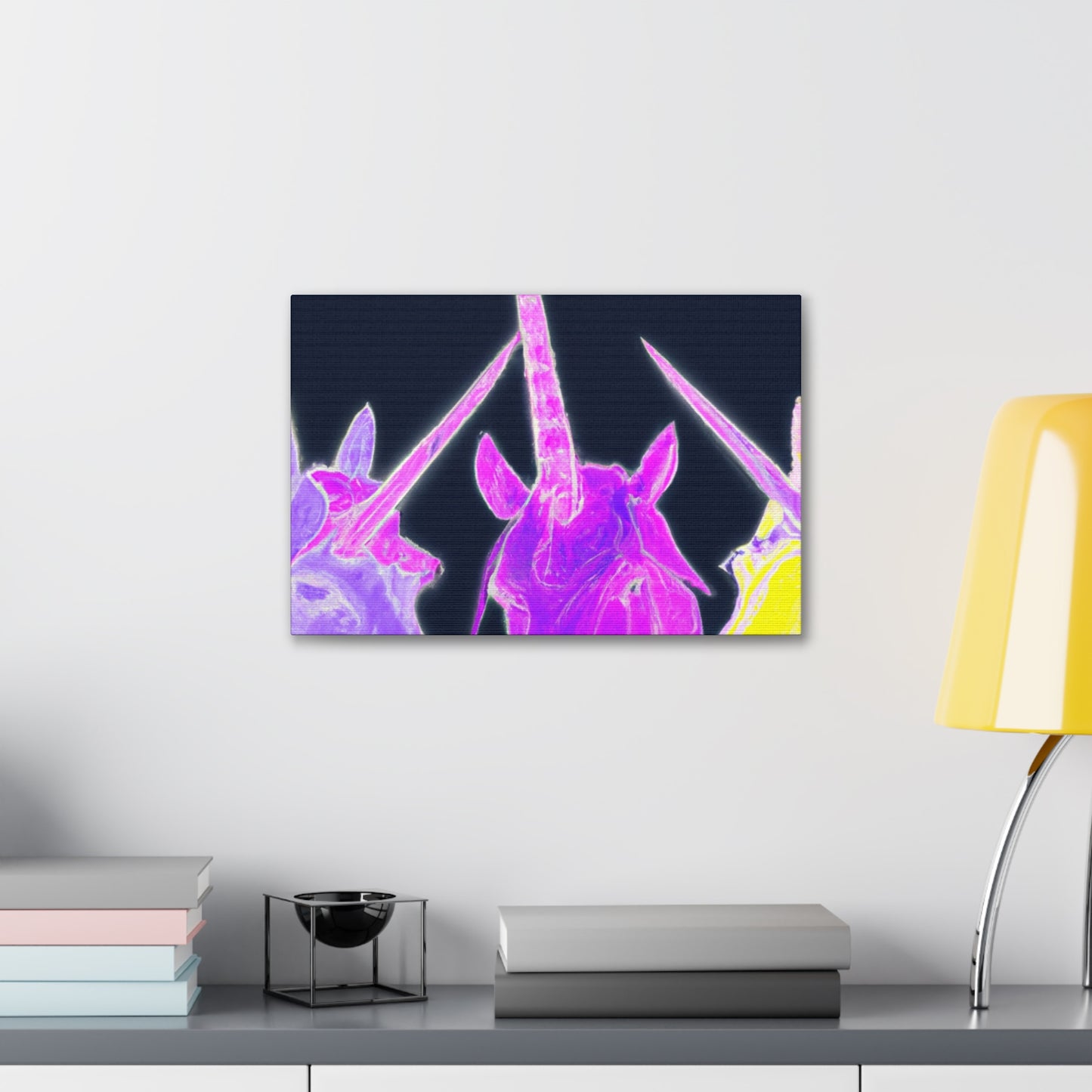 Neon Unicorn Dreamscape NEON Unicorns Art Canvas