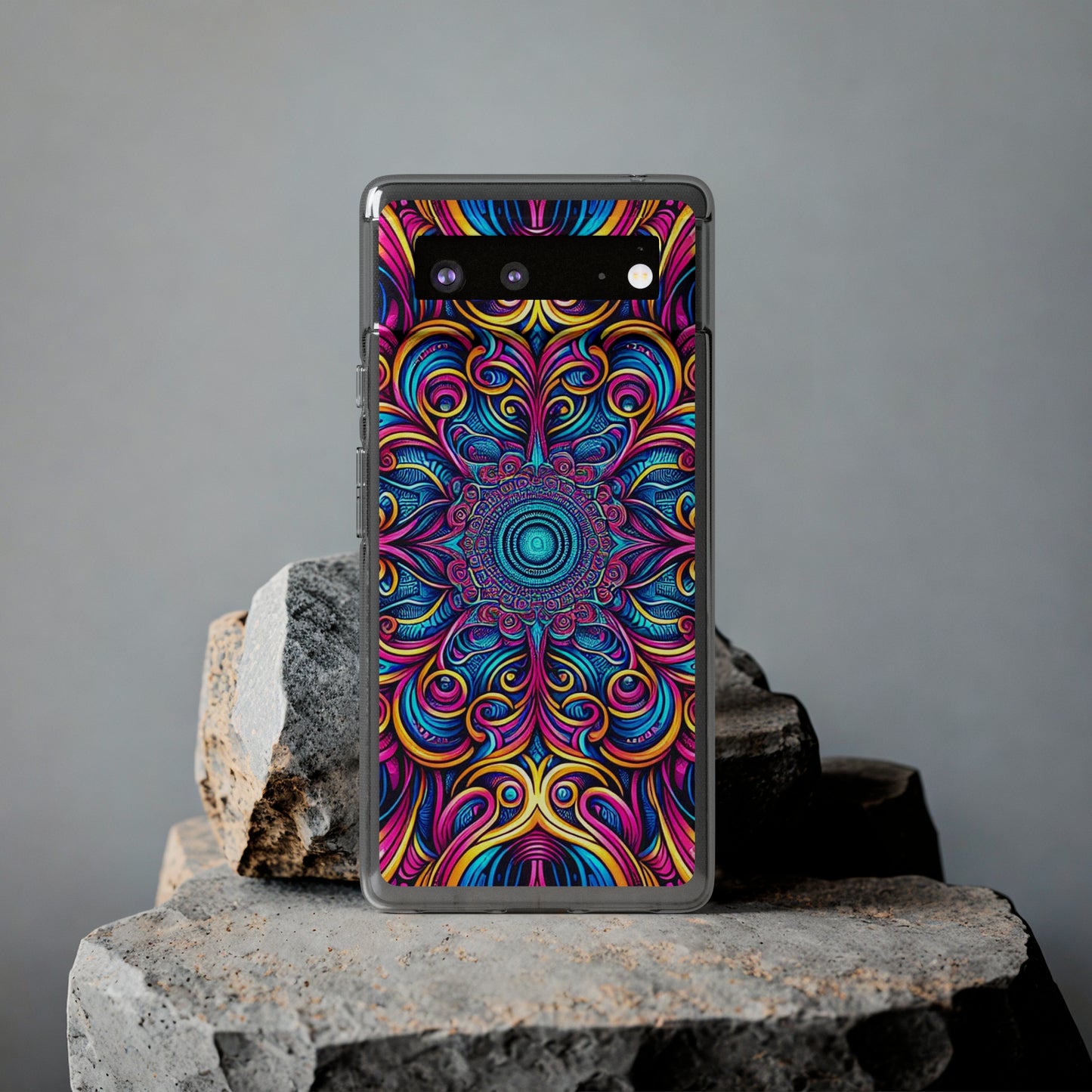 "Fantasia of Fluorescence" Infinity Patterns Art Polycarbonate Phone Case Samsung Galaxy s21 s22 Google Pixel 6 Iphone 11 12 13 14 Pro Max Mini Plus