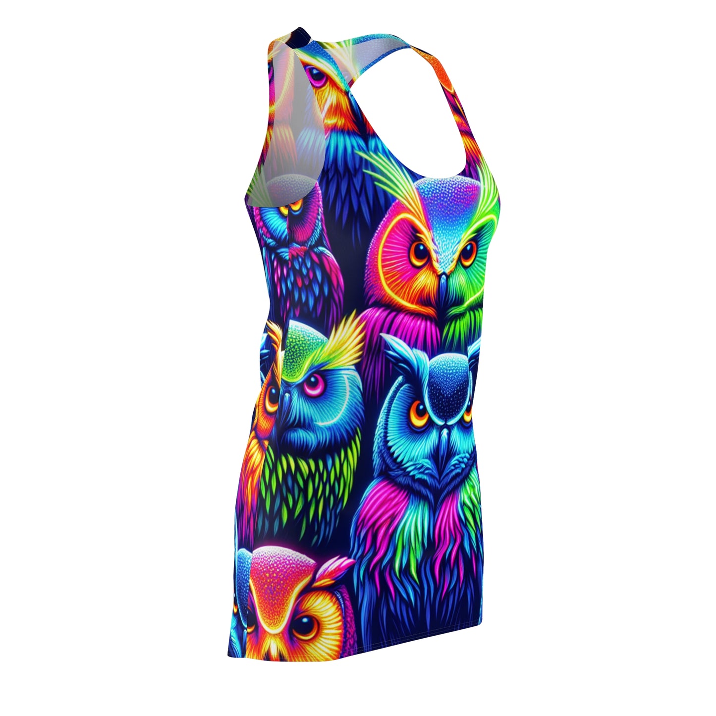 Neon Owlswirl. Neon Owls Racerback Dress