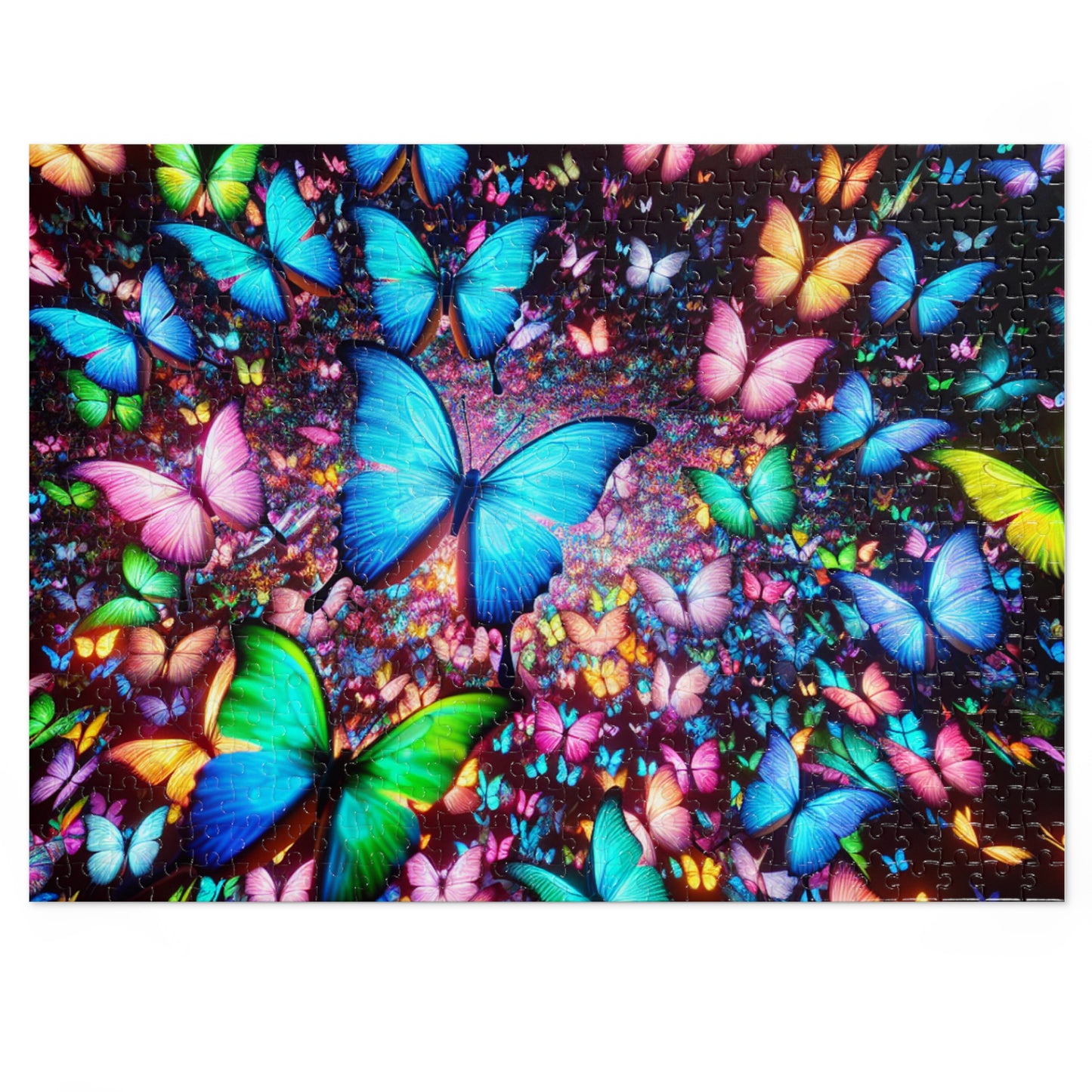 NeoButterFlySwarm. - Neon Butterflies Puzzle30, 110, 252, and 1000 Pieces
