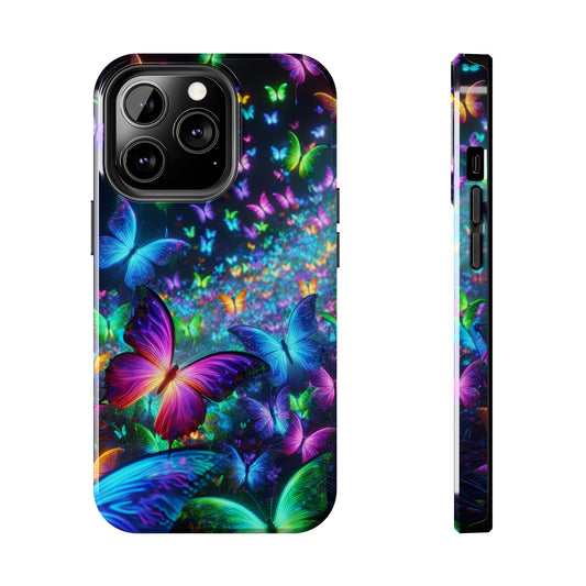 Vivid Spectral Flight. NEON Butterflies Tough Phone Case