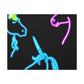 Vibrant Neon Fantasy NEON Unicorns Art Canvas