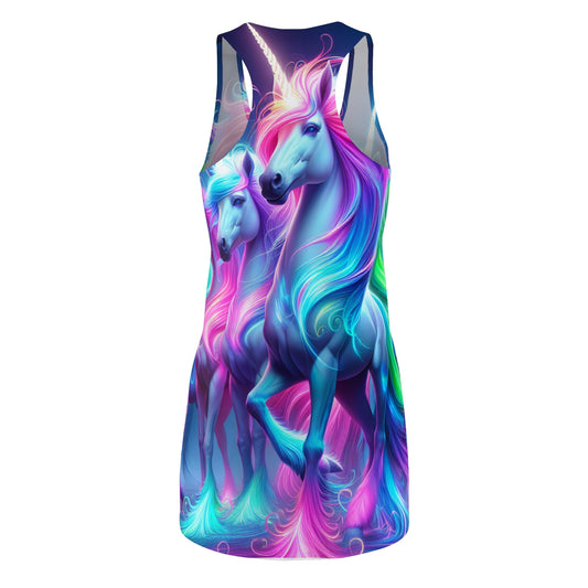 Neon Fantasia Unicorns Neon Unicorns Racerback Dress