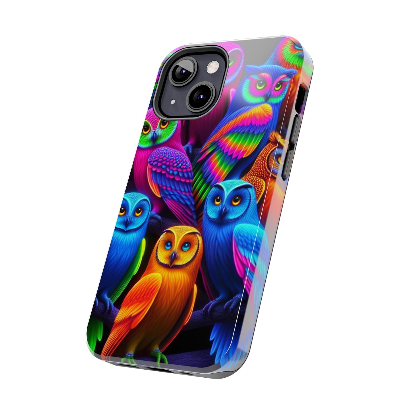 "Electric Vivid Night Owls" NEON Owls Tough Phone Case