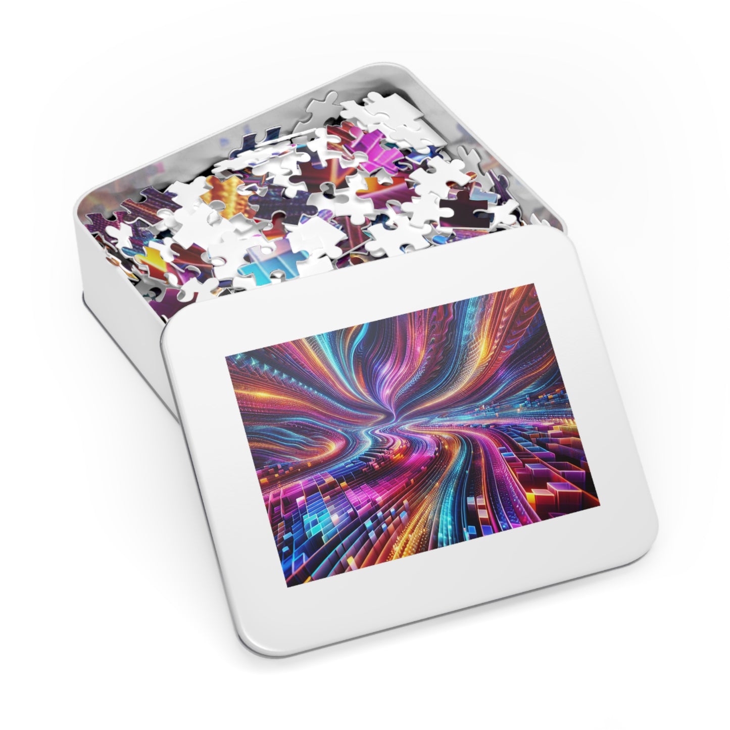 NeonInfinityVibe. - Neon Trippy Infinity Patterns Puzzle 30, 110, 252, and 1000 Pieces