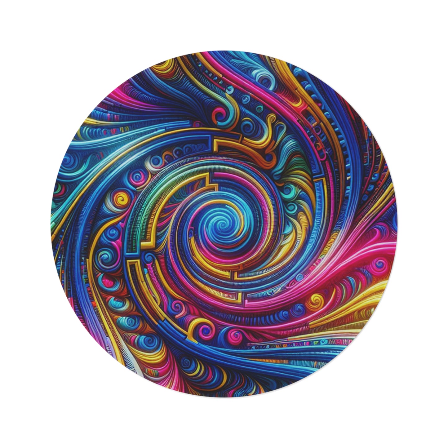 Neon Infinity Splatter Visions Infinity Patterns Round Rug