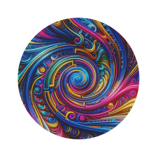 Neon Infinity Splatter Visions Infinity Patterns Round Rug