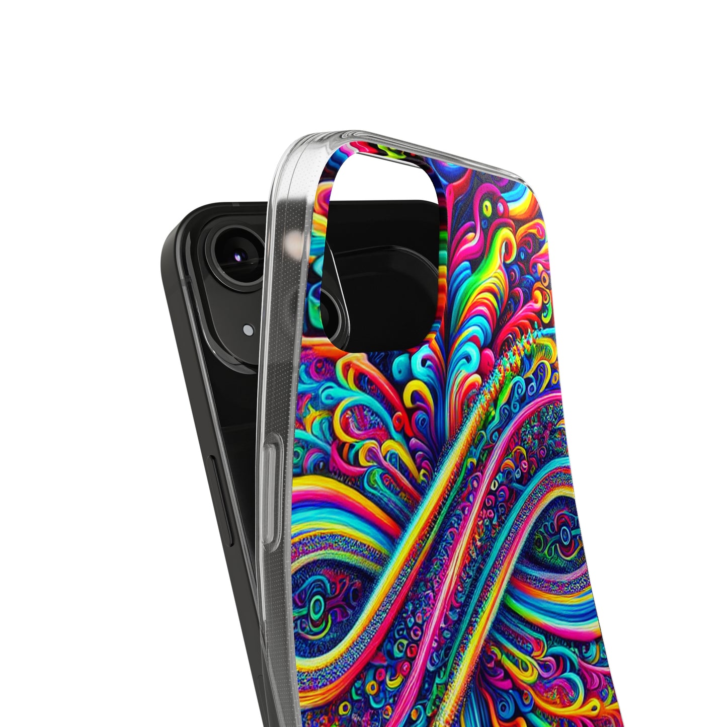 'Infinite Neon Illusion' Infinity Patterns Art Polycarbonate Phone Case
