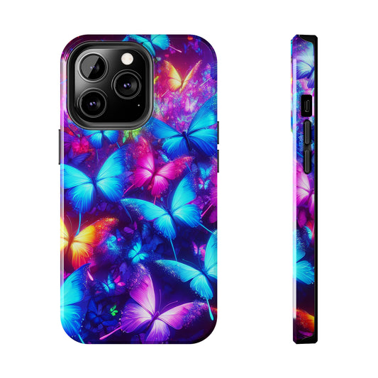 Neon Butterfly Swarm Spectacle NEON Butterflies Tough Phone Case