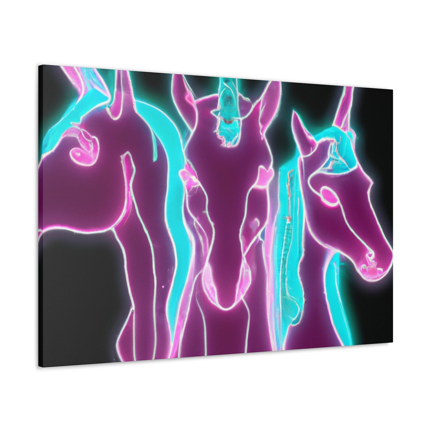 "Neon Unicorn Posse" NEON Unicorns Art Canvas