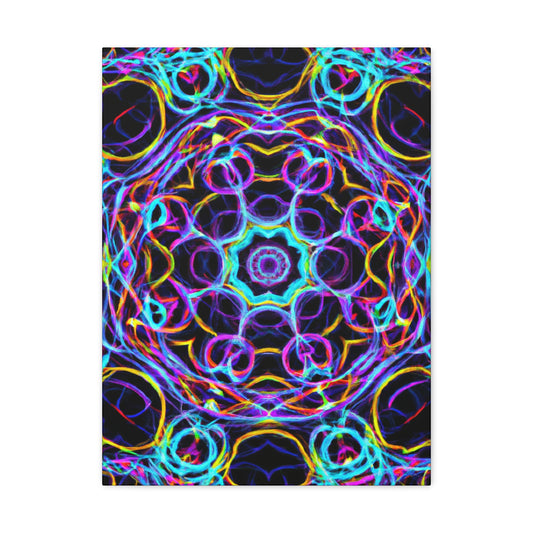Neon Infinity Voyage. Trippy Infinity Patterns Art Canvas
