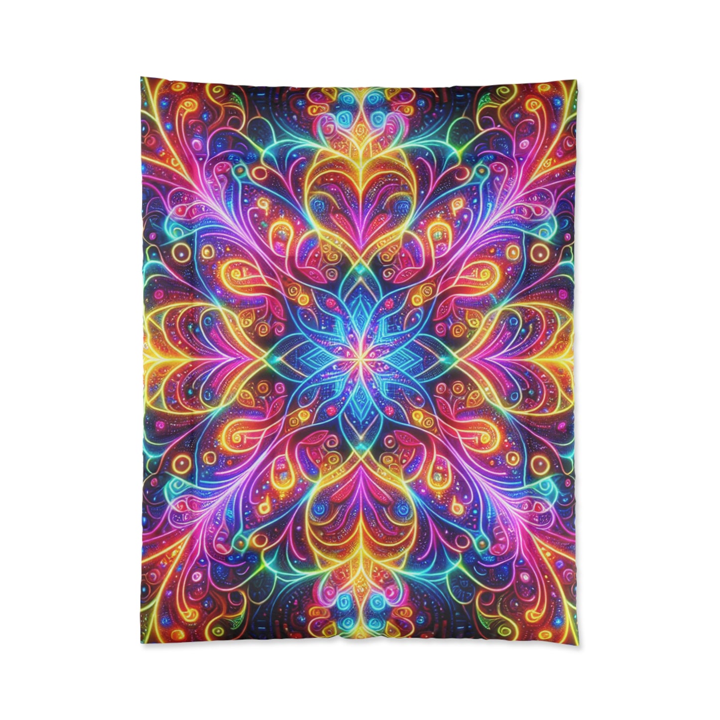 Psychedelic Rainbow Infinity Fantasia. Trippy Infinity Patterns Comforter Blanket