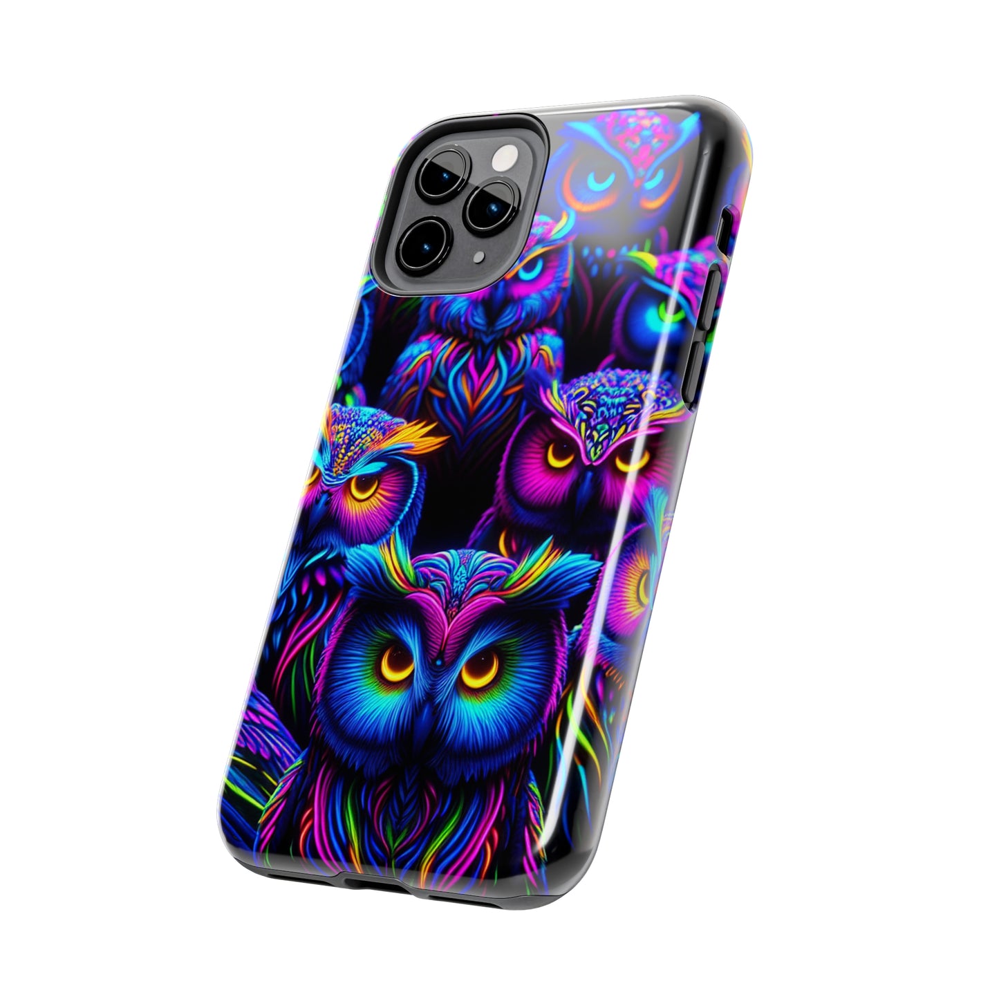 Neon Owl Congregation. NEON Owls Tough Phone Case