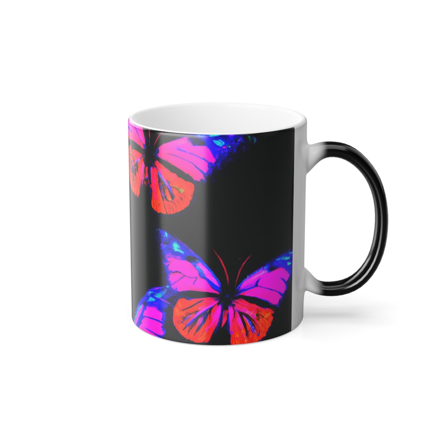 "Neon Poppies" Neon Butterflies 11oz Color Morphing Mug