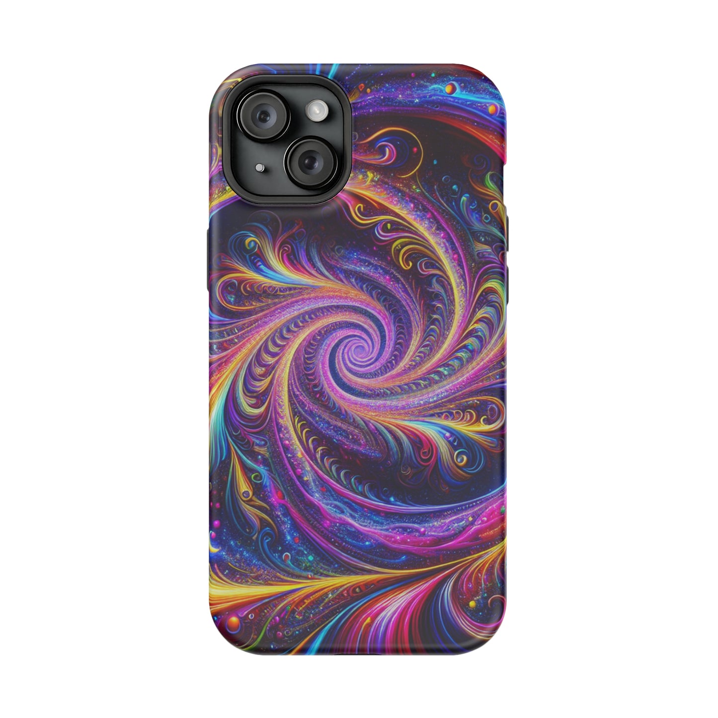 Vivid Psychedelic Cosmic Euphoria. Neon Trippy Infinity Patterns Premium Art Magsafe Magnet Tough IPhone 13 14 15 Pro Plus Max and Mini in Matte and Glossy Phone cases