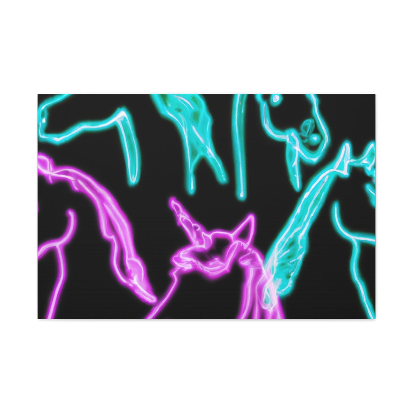 'Neon Unicorn Pod' NEON Unicorns Art Canvas