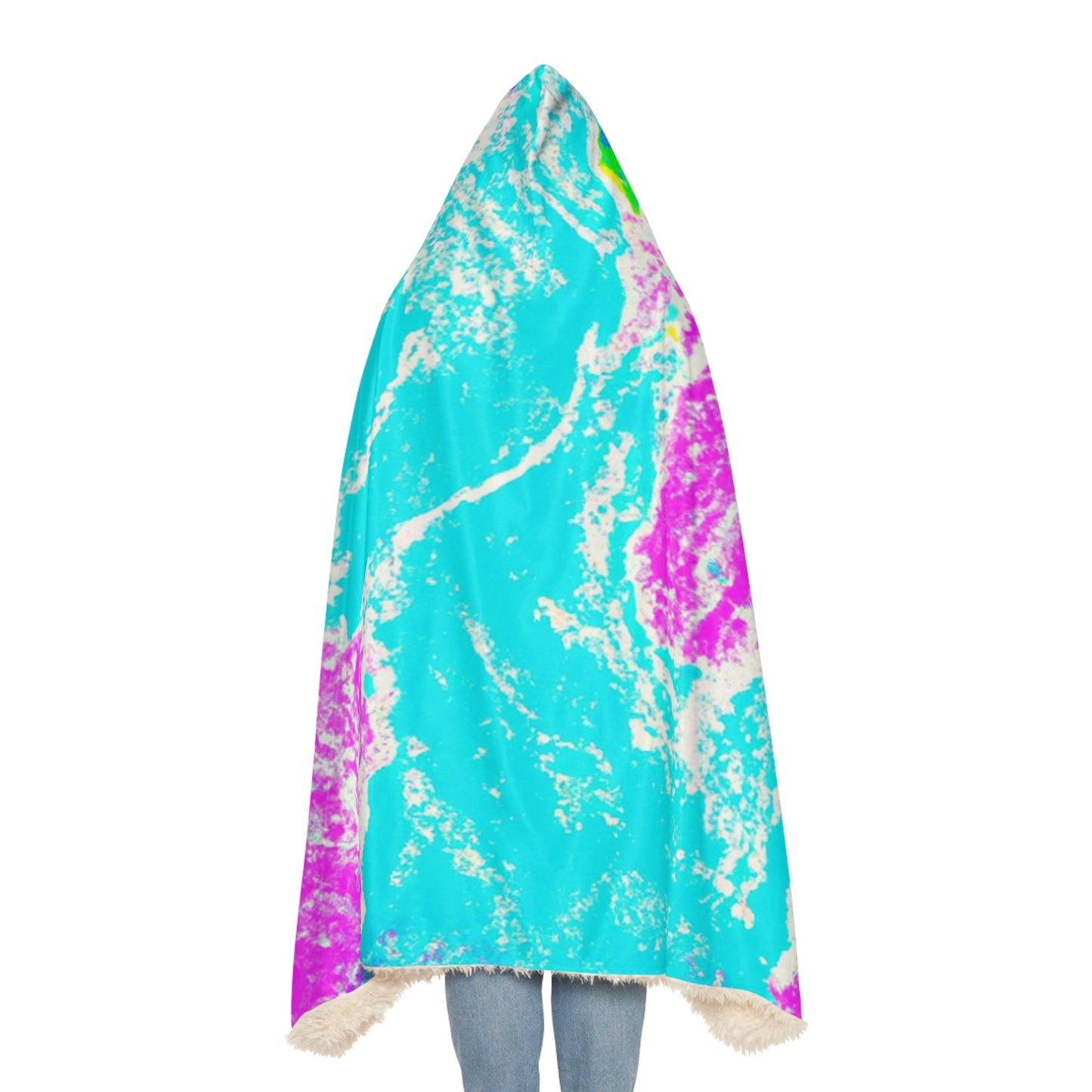 "Aurora's Rainbow Unicorns" - NEON Unicorns Art Hooded Snuggle Blanket