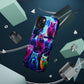 "Neon Splash of Owls" Neon Owls Premium Art Magsafe Magnet Tough IPhone 13 14 15 Pro Plus Max and Mini in Matte and Glossy Phone cases