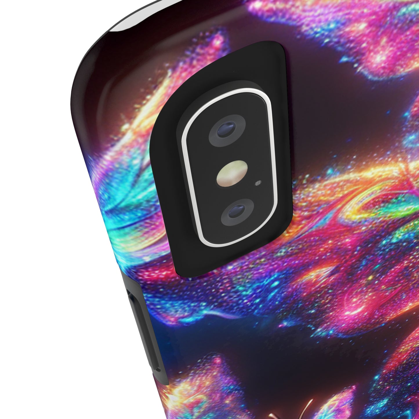 "Butterfly Prism Eruption" NEON Butterflies Tough Phone Case