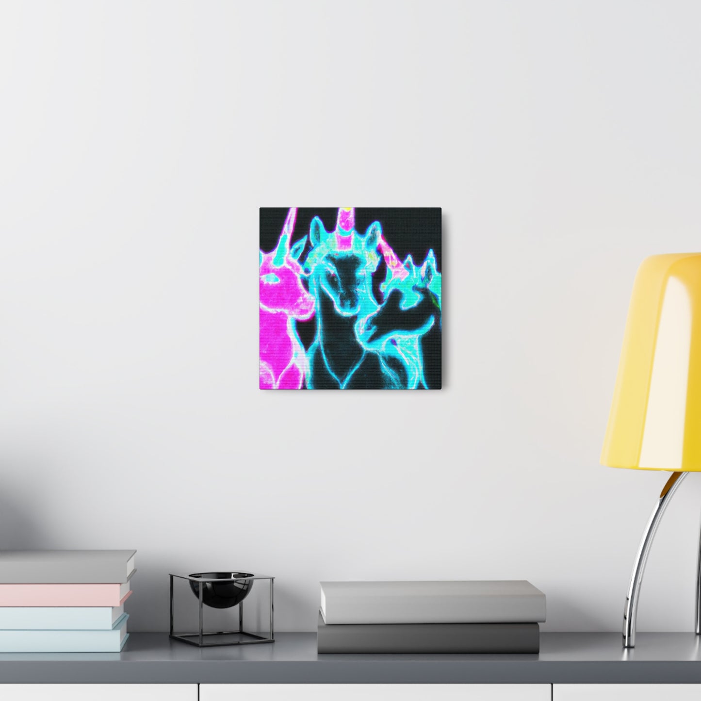 "Neon Magic: The Rainbow of Unicorns". NEON Unicorns Art Canvas