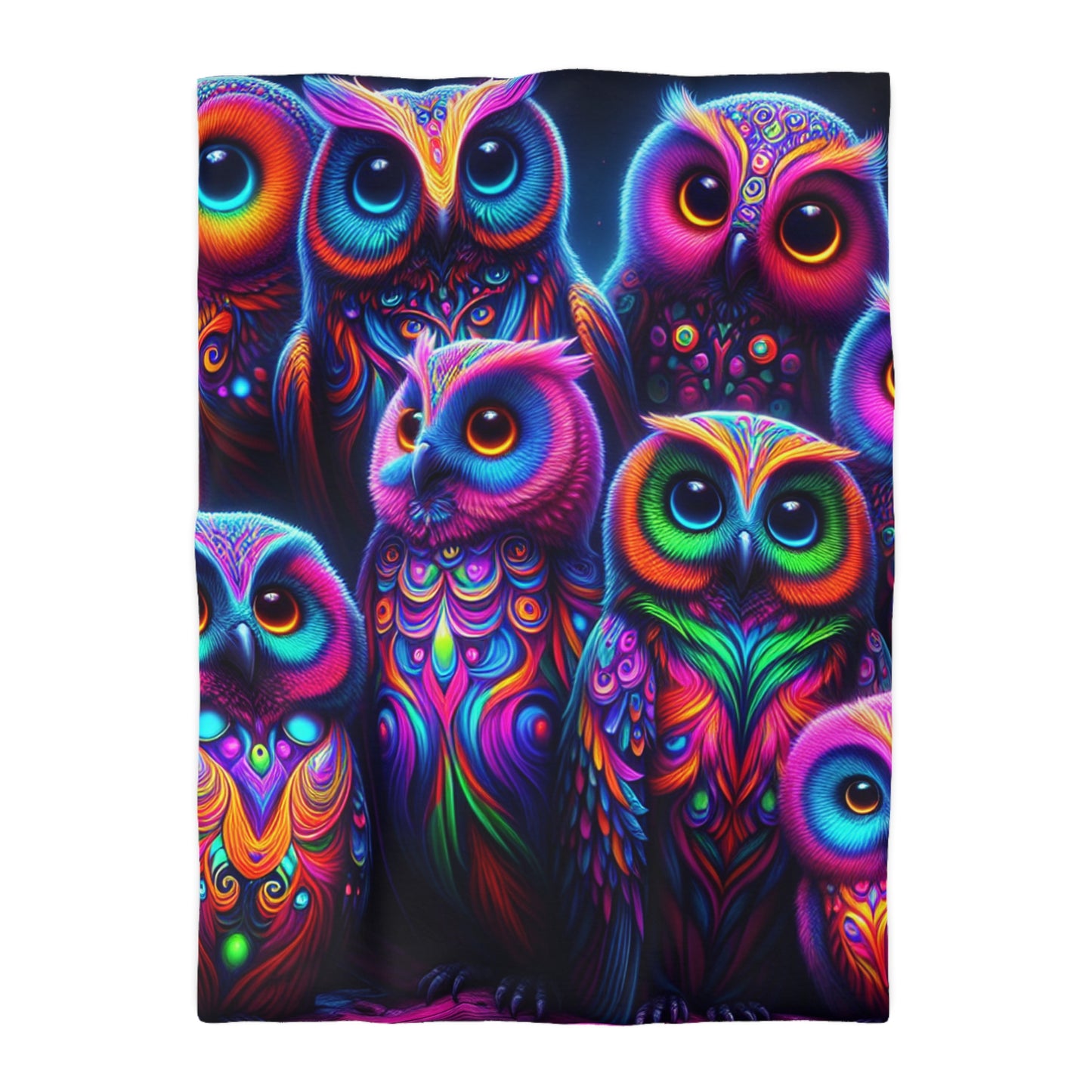 Giovanni di Saraco - NEON Owls Microfiber Duvet Cover