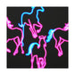 "Enchanted Fluorescence" NEON Unicorns Art Canvas