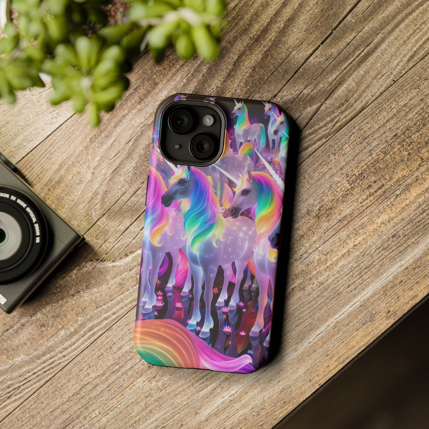 Neon Wonderland Unicorns Neon Unicorns Premium Art Magsafe Magnet Tough IPhone 13 14 15 Pro Plus Max and Mini in Matte and Glossy Phone cases