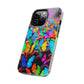 "Neon Butterfly Mural" NEON Butterflies Tough Phone Case Iphone 6 7 8 9 10 11 12 13 14 SE X XR XS Pro Max Mini Plus