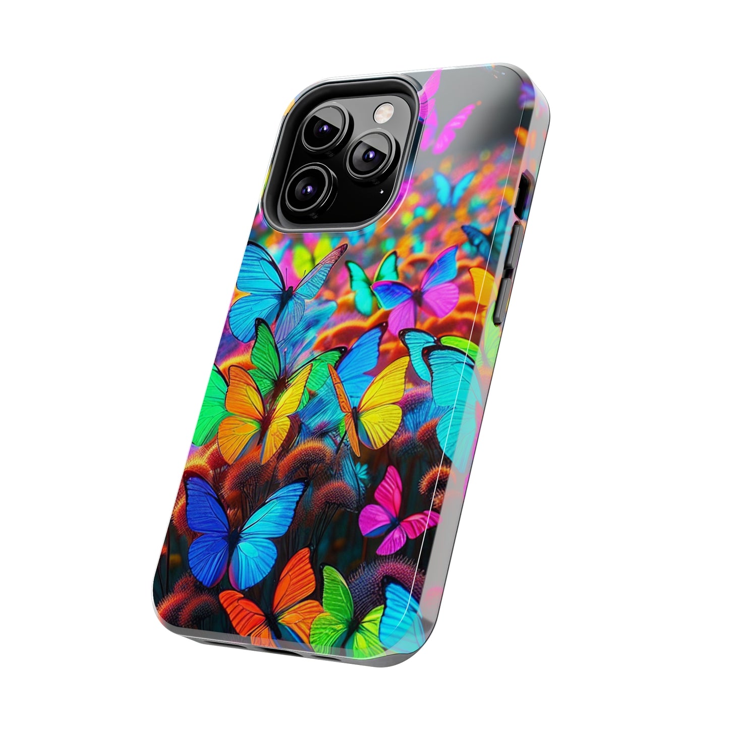"Neon Butterfly Mural" NEON Butterflies Tough Phone Case Iphone 6 7 8 9 10 11 12 13 14 SE X XR XS Pro Max Mini Plus