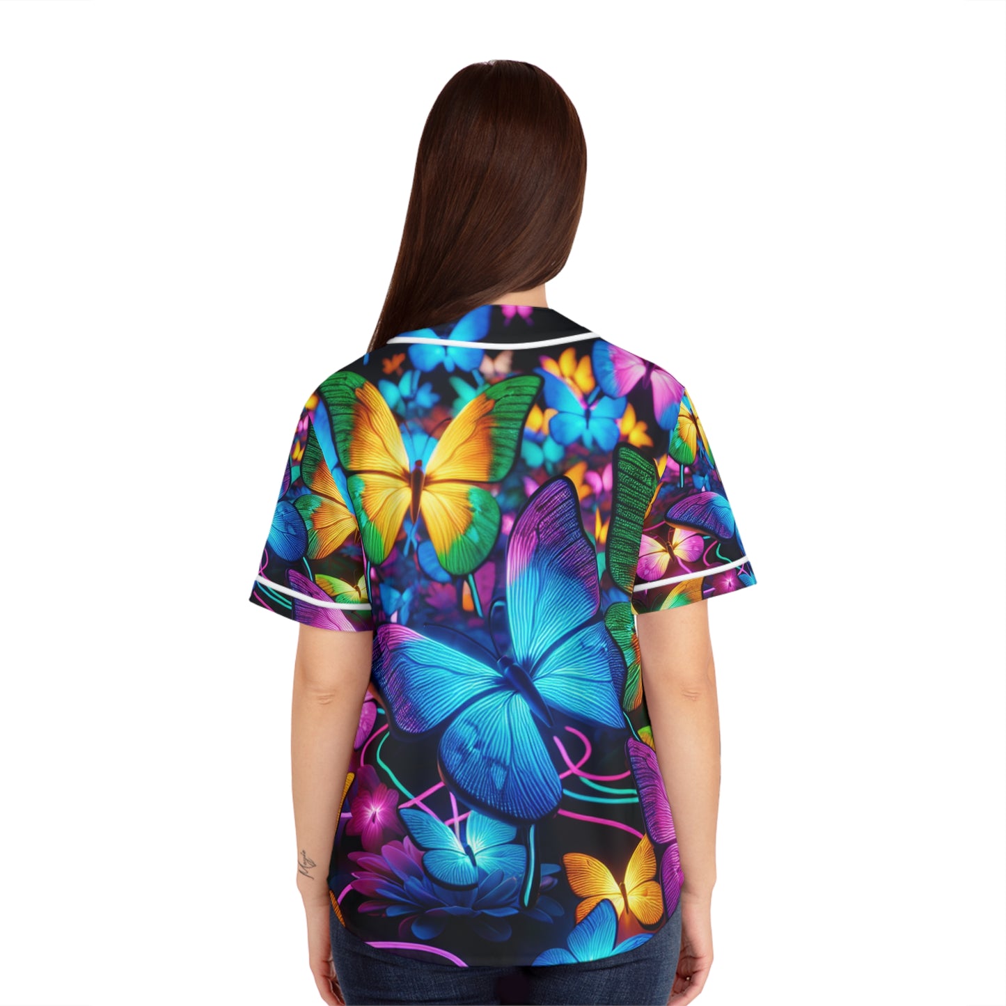 Neon Butterfly Bliss. Neon Butterflies Womans Jersey