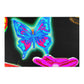 Vivid Nocturnal Nebula Butterflies & Mushrooms Area Rug