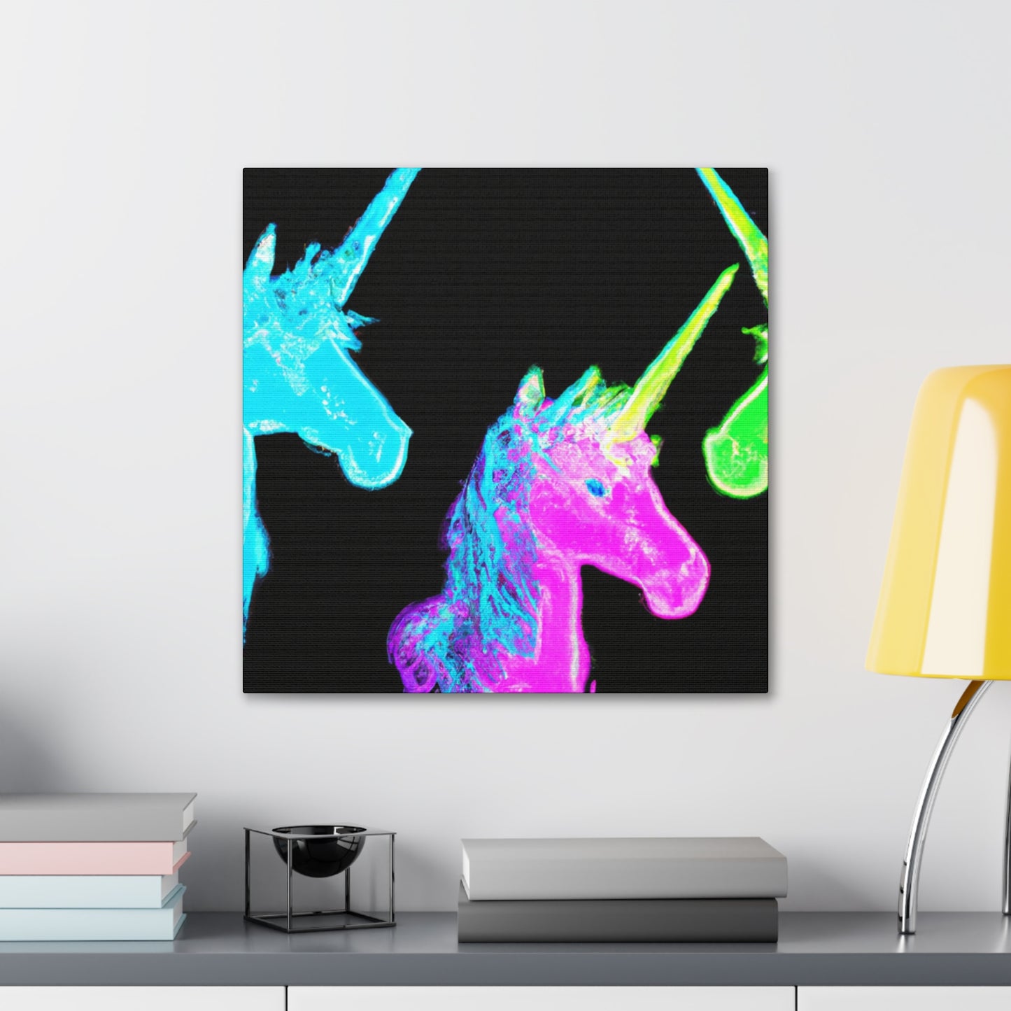 Neon Unicorn Blizzard NEON Unicorns Art Canvas