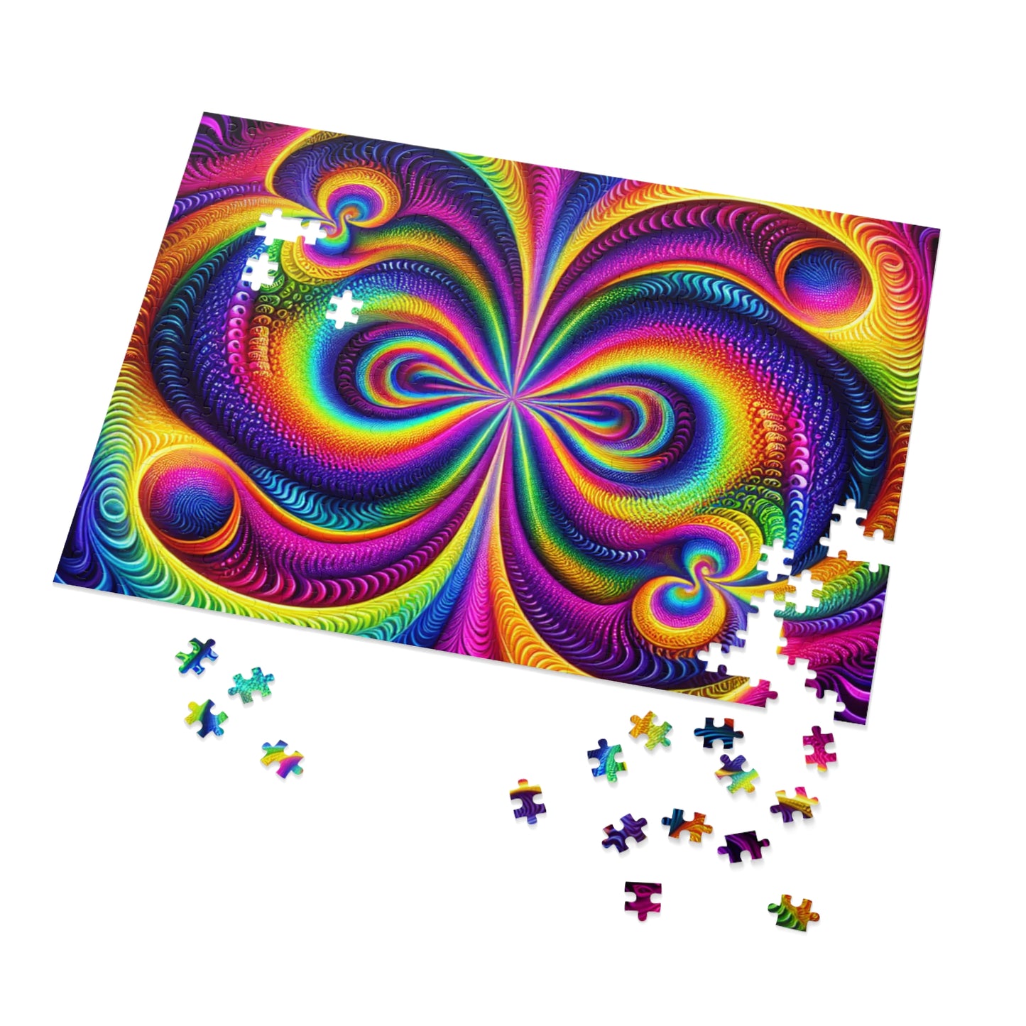 VibNeoInfinPaint - Neon Trippy Infinity Patterns Puzzle 30, 110, 252, and 1000 Pieces